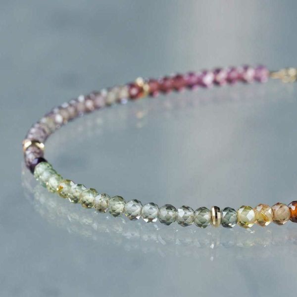 Multi color garnet string bracelet /マルチカラーガーネット 