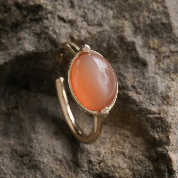 Orange moonstone ear cuff ring /オレンジムーンストーン | Hariqua