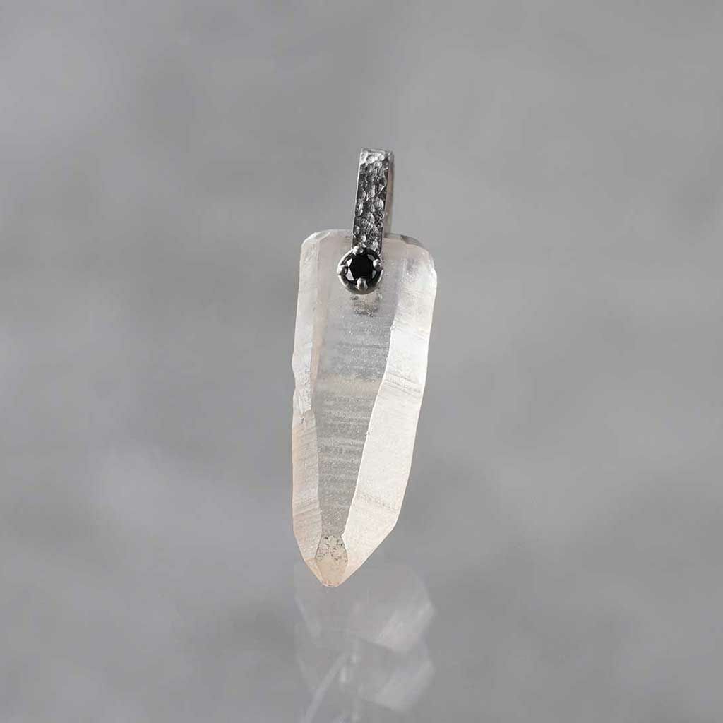 Lemurianseed quartz × Black diamond pendulum charm 6.58