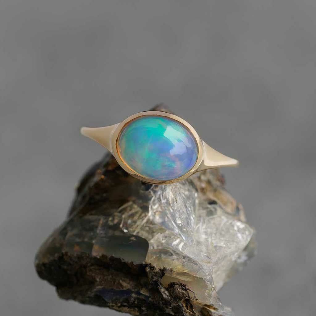 Water opal oval ring /ウォーターオパール | Hariqua-パワーストーン