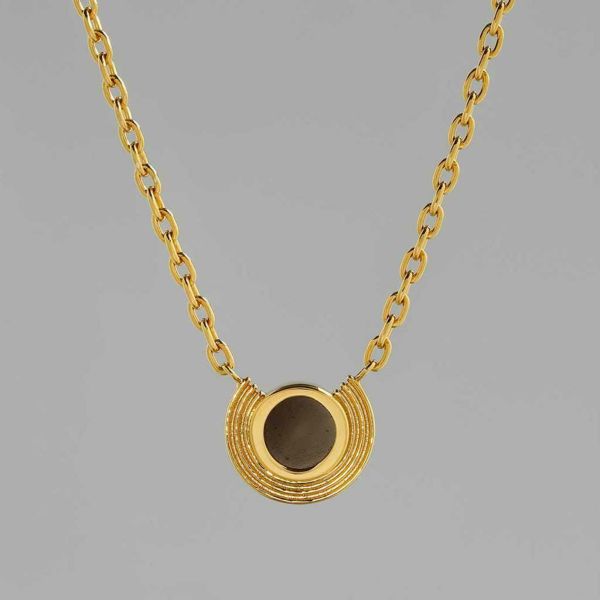 Smoky quartz circle necklace /スモーキークォーツ | Hariqua