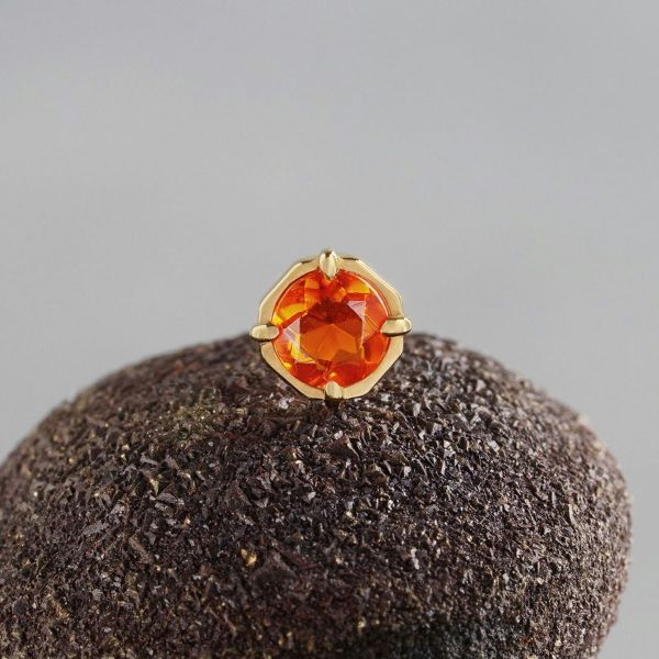 Fire opal single pierce /ファイアオパール | Hariqua-パワーストーン 
