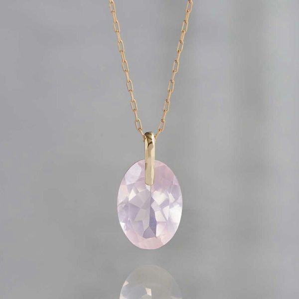 Star rose quartz long necklace /スターローズクォーツ. | Hariqua ...