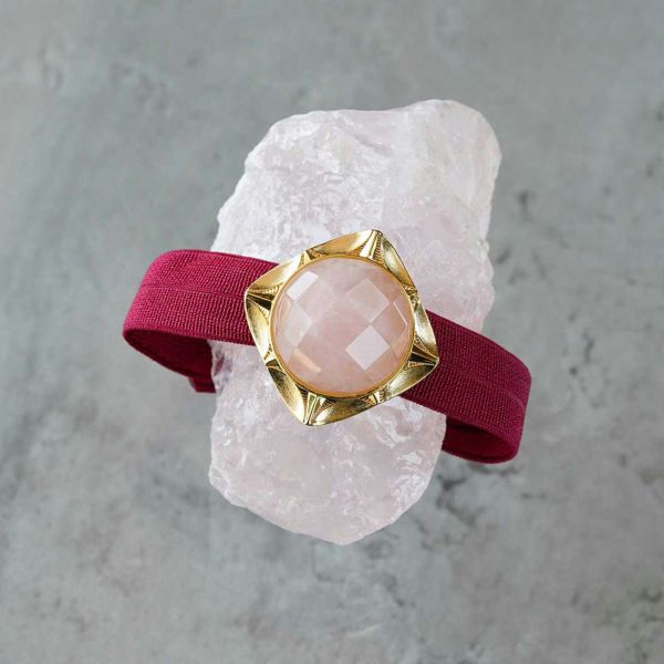 Rose quartz hair tie bracelet /ローズクォーツ. | Hariqua