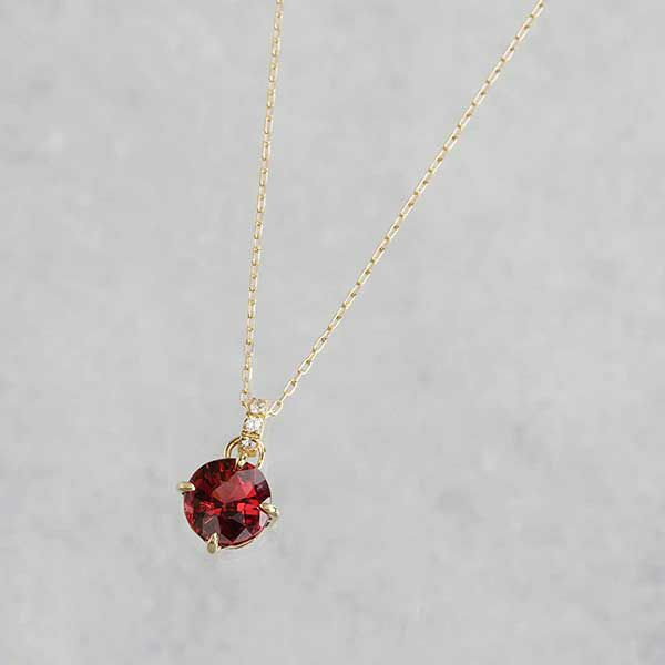 Red garnet × Diamond necklace 0.97 /レッドガーネット | Hariqua-パワーストーンジュエリー-