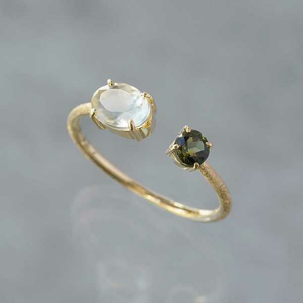 Libyan glass × Moldavite ring 0.81 /リビアングラス、モルダバイト