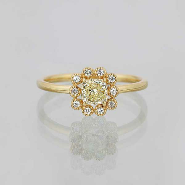 Yellow diamond × Diamond ring 0.62 /イエローダイヤモンド | Hariqua ...
