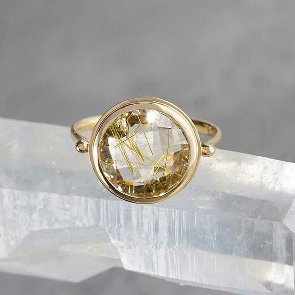 Rutile quartz circle ring /ルチルクォーツ. | Hariqua ...