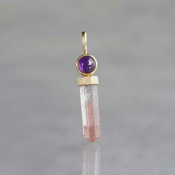 Azeztulite × Amethyst pendulum charm 2.81 /アゼツライト ...