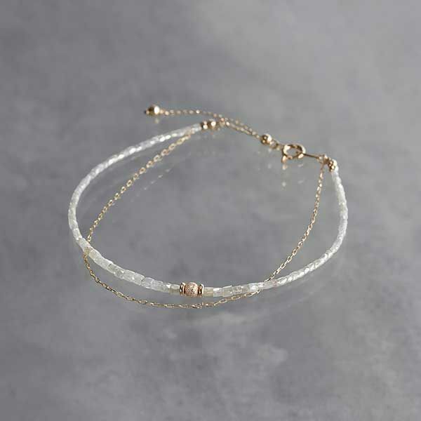 Gray diamond double bracelet /グレーダイヤモンド. | Hariqua 