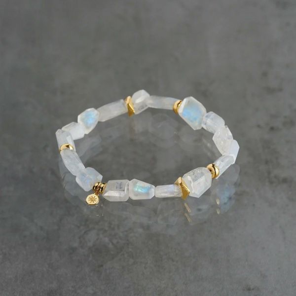 Rainbow moonstone gram bracelet /レインボームーンストーン 