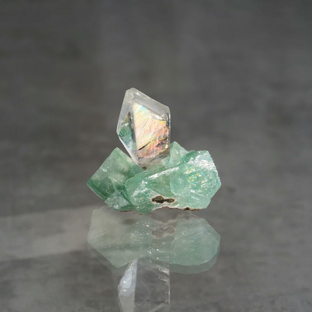 Rainbow quartz & Green apophylite /レインボークォーツ、グリーン 