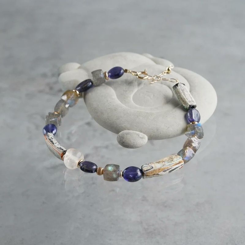 Ancient Quartz × Lapis lazuli bracelet /古代水晶