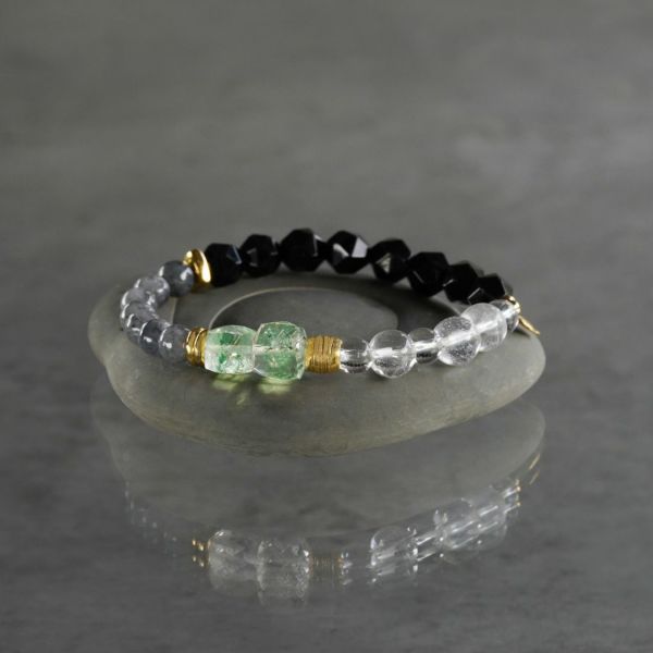 Azeztulite × Hyalite opal bracelet /アゼツライト.