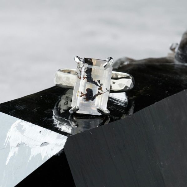 White moonstone silver ring /ホワイトムーンストーン