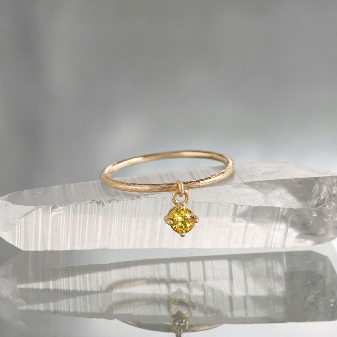 Pallasitic peridot infinity pinky ring /ペリドット（隕石 