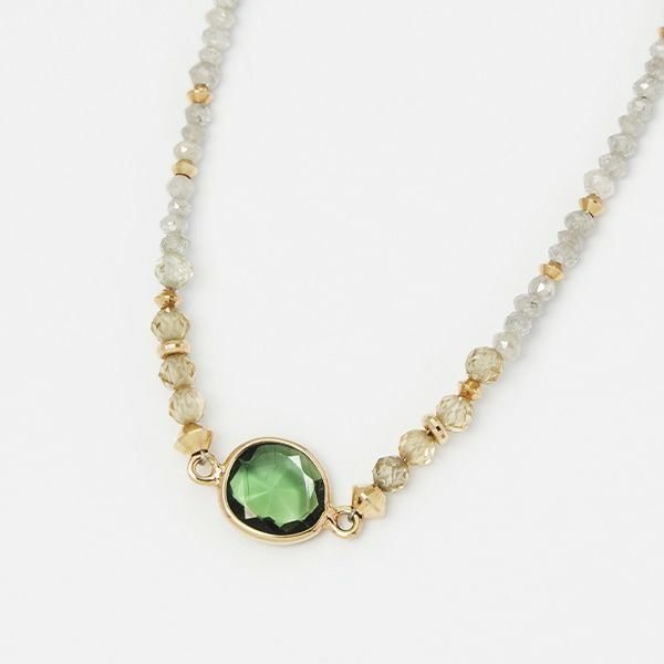 人気の贈り物が大集合 Green tourmaline × Smoky quartz bracelet /グリーントルマリン チャーム