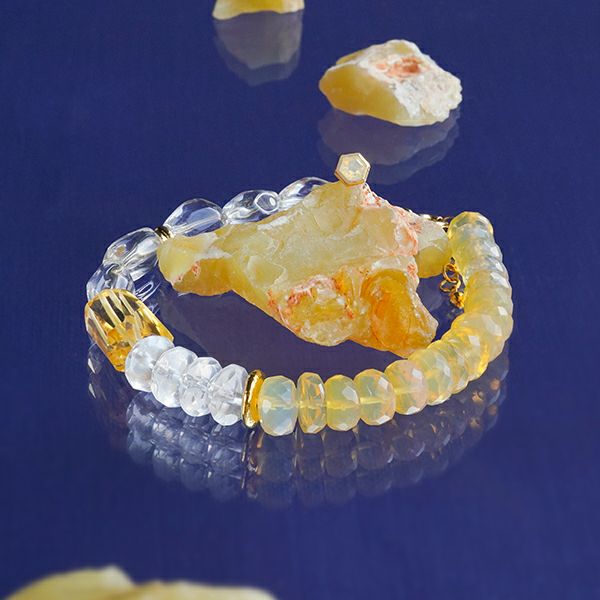 Honey opal hexagon single pierce /ハニーオパール | Hariqua 