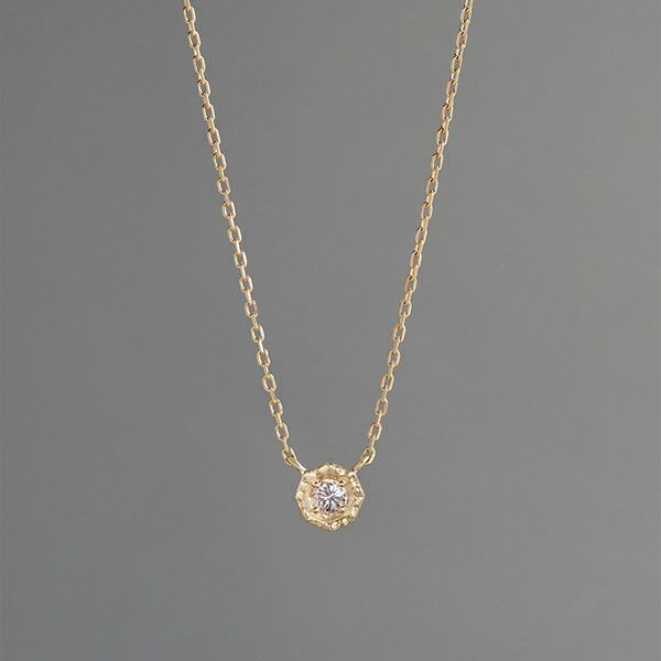 Pink diamond round necklace /ピンクダイヤモンド | Hariqua 