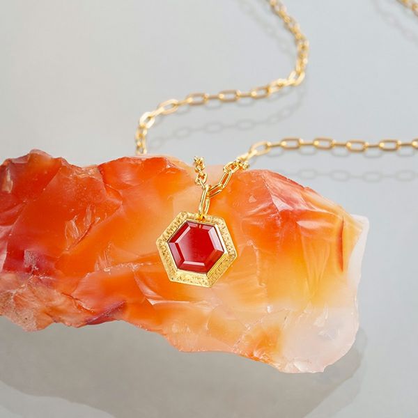 Carnelian hexagon necklace /カーネリアン | Hariqua-パワーストーン
