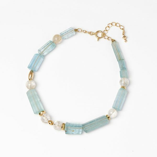 Emerald × Aquamarine grainy bracelet /エメラルド | Hariqua