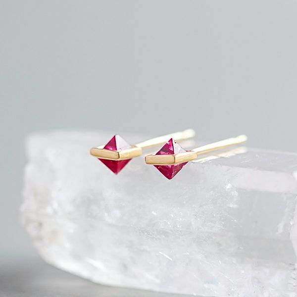 Hariqua ピンク・レッドスピネル ペンダントトップ チャーム 18金 Handmade】ピンク スピネル ペンダントトップ 18kゴールドプレーテド