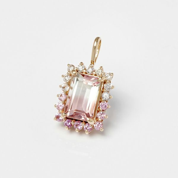 Bicolor pink tourmaline ascending energy charm 1.70 /ピンク