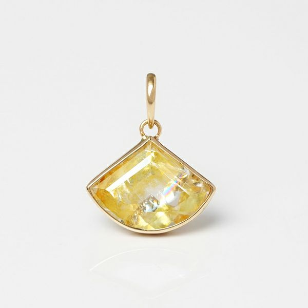 極美品♡ハリックァ シトリン チャーム K18 K18 Hariqua ハリックァ シトリン チャーム