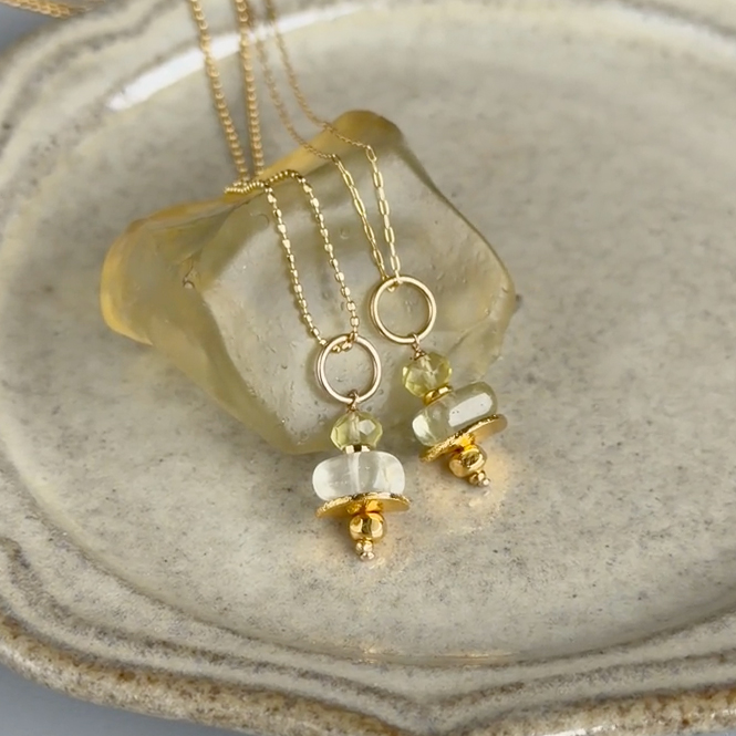 Libyan glass × Lemon quartz nuts charm /リビアングラス | Hariqua Libyan glass × Lemon quartz nuts charm /リビアングラス | Hariqua