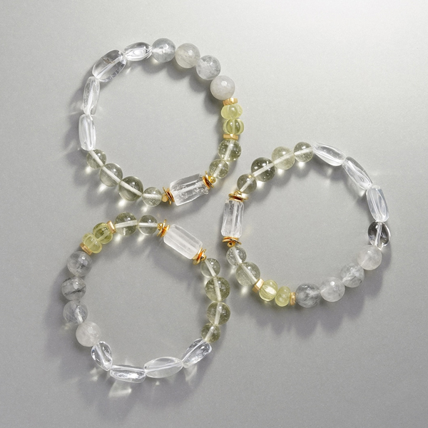 Libyan glass × Lemon quartz healing bracelet /リビアングラス